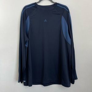 Adidas ATS Long Sleeved Two Tone Blue Shirt Under Arm Ventilation Mens Sz X-Lg